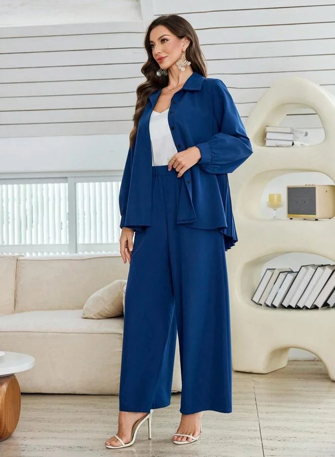 تايك تو طقم قميص بأكمام طويلة وبنطلون بأرجل مستقيمة